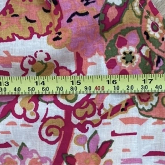 Free People Summer in Tulum Tunic Dress M Pink Combo Ruffle Tie Back - NWT - Picture 9 of 12